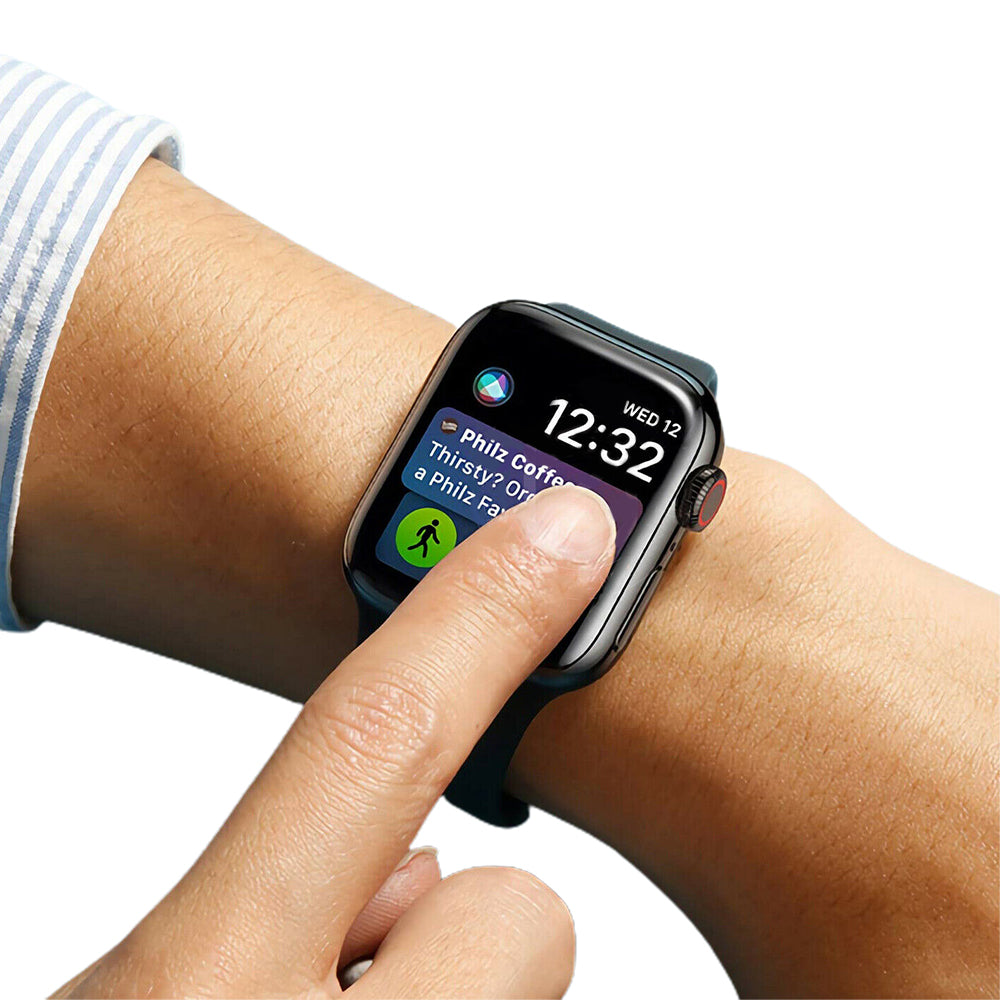 2Pcs Watch Screen Protective Case with 2Pcs Glass Protective Film for Apple Watch 40mm 42mm 44mm