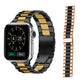 2Pcs Stainless Steel Watch Band Metal Strap for iWatch 7 Series-Gold and Black