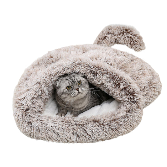 Winter Plush Pet Sleeping Bag Soft Warm Dog Cat Sleeping Bed Cave Bed