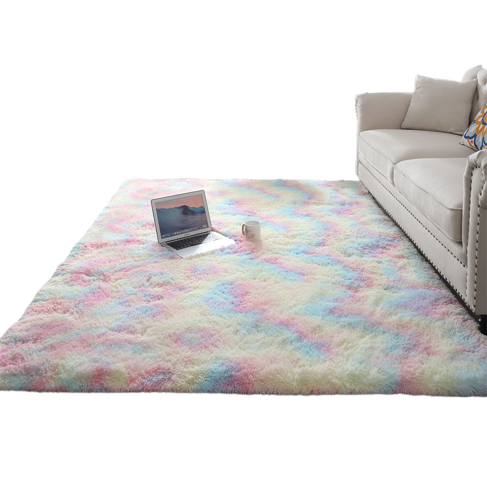 Dye Fluffy Plush Floor Mat-Mutil Colour