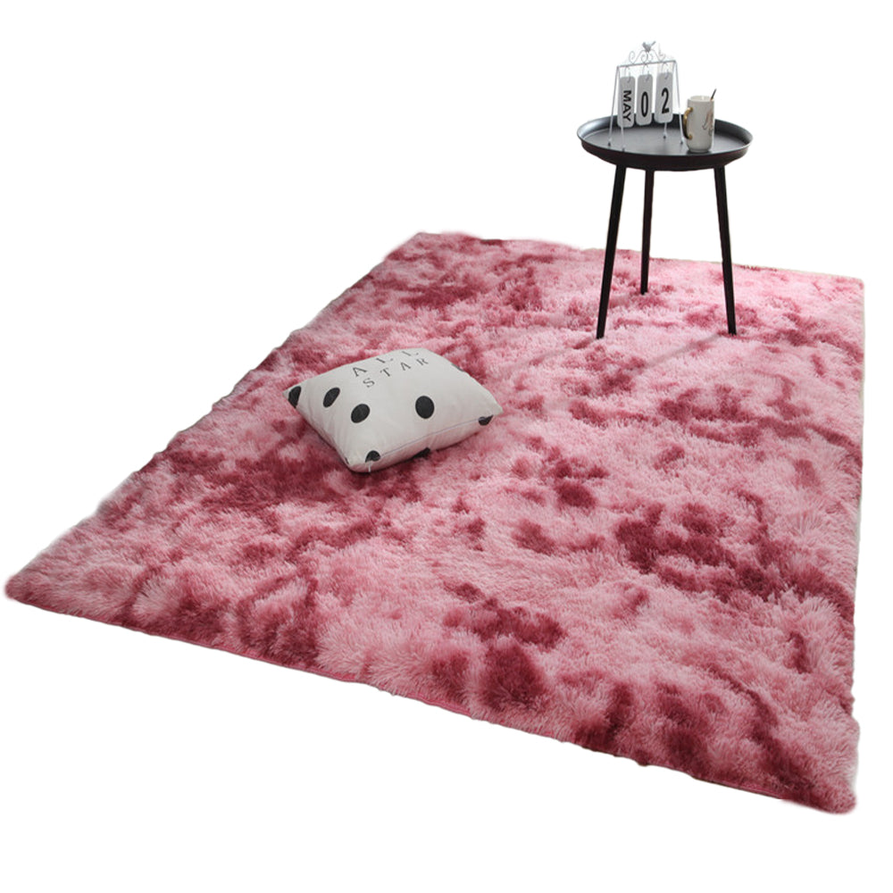 Dye Fluffy Plush Rug Floor Carpet Floor Mat Bedroom Decor Home Decoration-Red