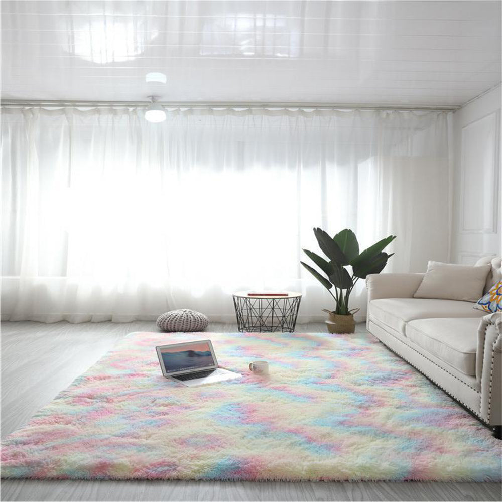 Dye Fluffy Plush Floor Mat-Mutil Colour