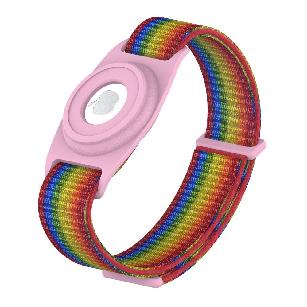 Wristband Bracelet Strap Tracker Protective Case Compatible with Airtag-Green and Pink