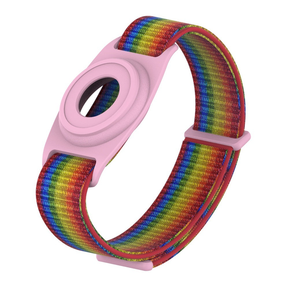 Wristband Bracelet Strap Tracker Protective Case Compatible with Airtag-Green and Pink