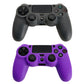 2Pcs Soild Color Soft Silicone Cover Grip Protector Case for PS4 Controller-Purple and Black