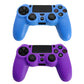 2Pcs Soild Color Soft Silicone Cover Grip Protector Case for PS4 Controller-Blue and Purple
