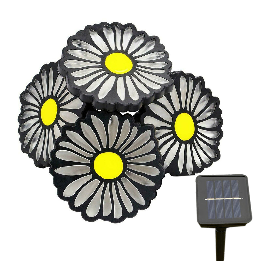 Set of 4Pcs Solar Daisy Landscape Ground Lights