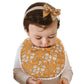 Linen Cotton Kids Feeding Bib with 2 Headbands
