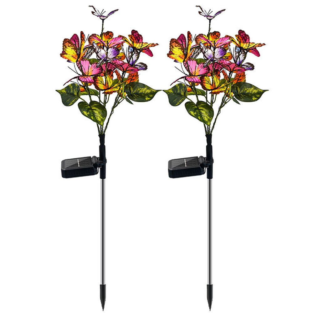 2Pcs Solar Butterfly Light Patio Walkway Lamp Outdoor Garden Decor