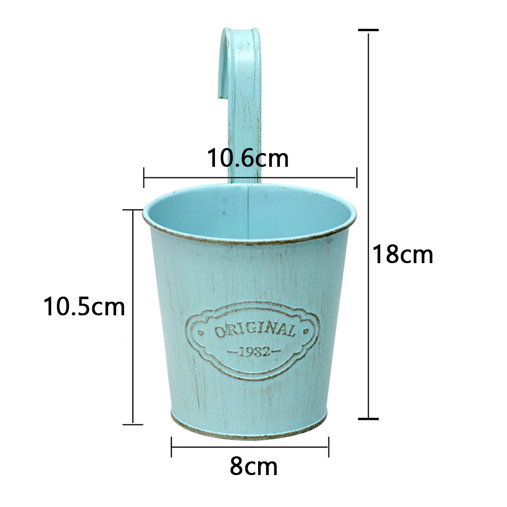 12Pcs Hanging Metal Planter Bucket with Detachable Hooks