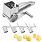 Stainless Steel Rotary Cheese Grater with 4 Rotary Drums