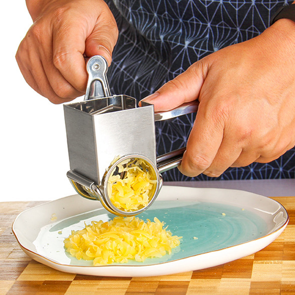 Stainless Steel Rotary Cheese Grater with 4 Rotary Drums