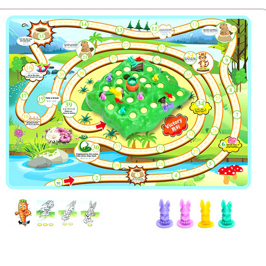 Rabbit Trap Game Toy Set Cross Country Race Board Game Early Education Toy