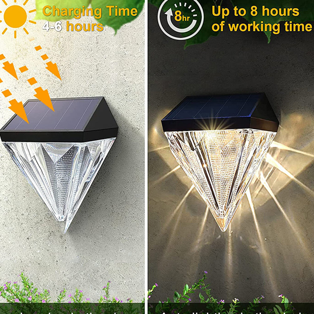 2 Pack Solar Fence Lights Outdoor Wall Lights Solar Deck Lighting