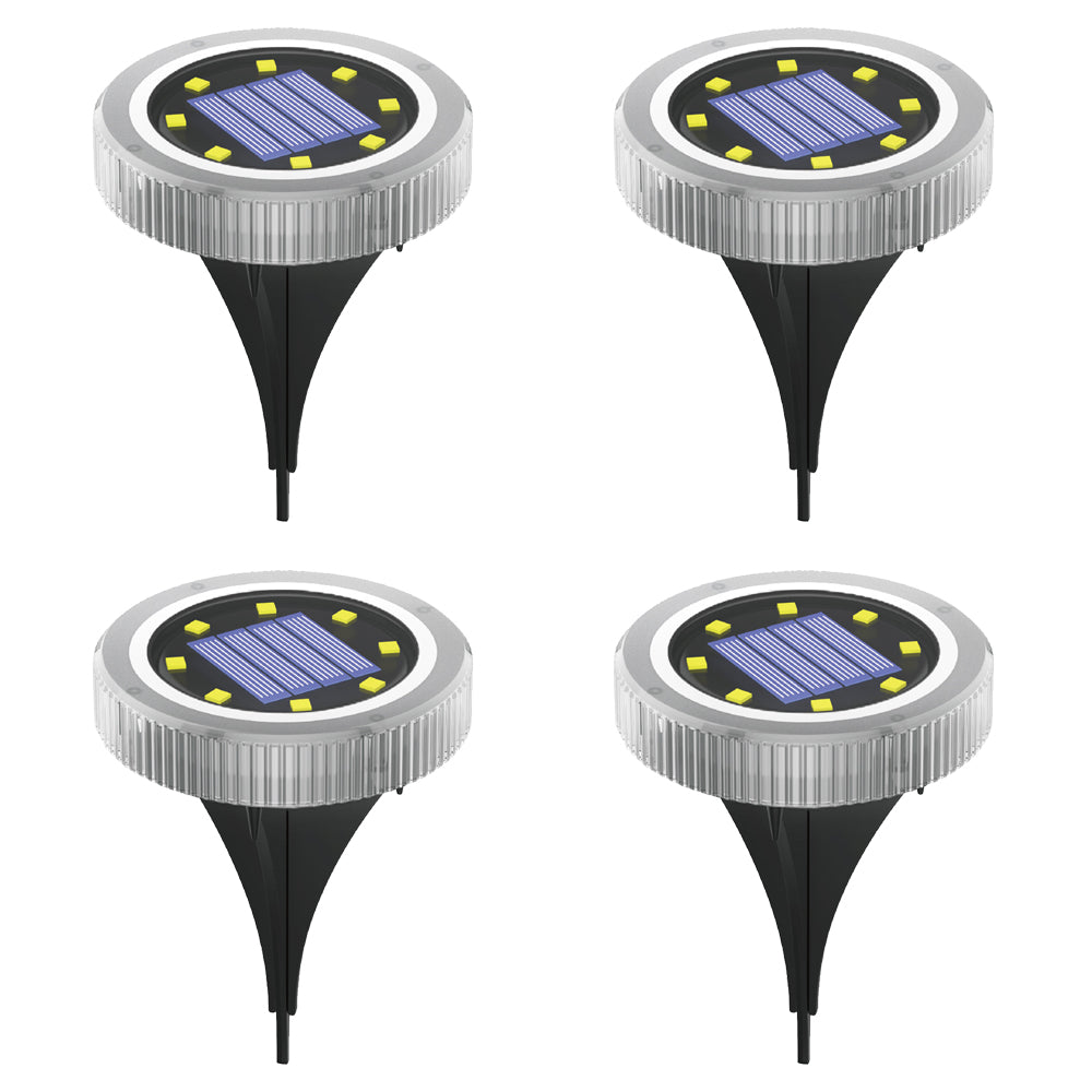 4 Pack 8LED Solar Power Ground Lights Outdoor Buried Garden Lawn Path Lamps