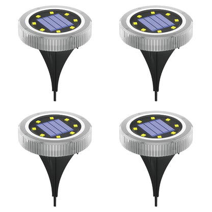 4 Pack 8LED Solar Power Ground Lights Outdoor Buried Garden Lawn Path Lamps