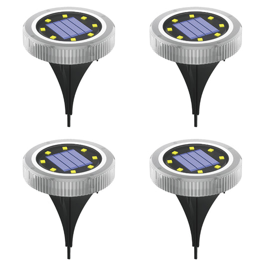 4 Pack 8LED Solar Power Ground Lights Outdoor Buried Garden Lawn Path Lamps