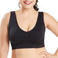 3Pcs Womens Seamless Comfortable Yoga Sports Lace Bras-White, Cuticolour, Black