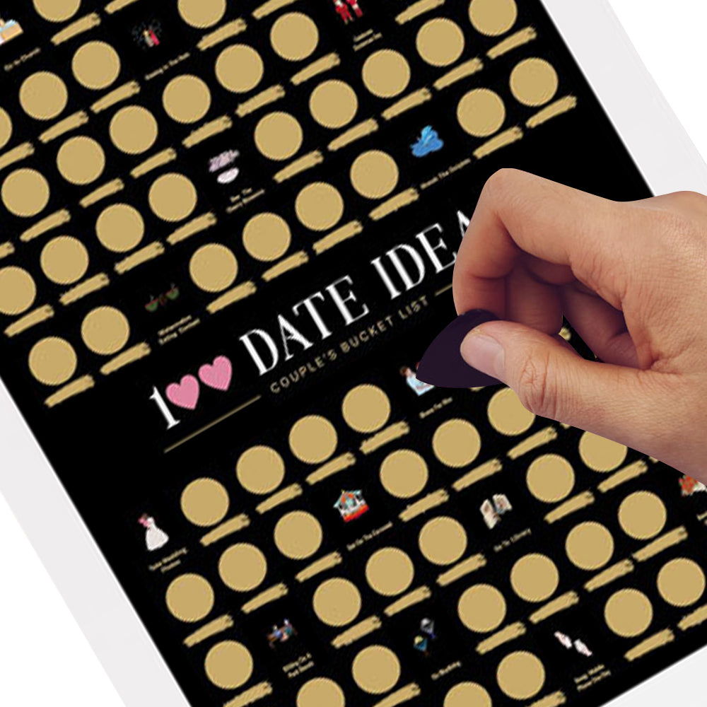 100 Dates Scratch off Bucket List Poster