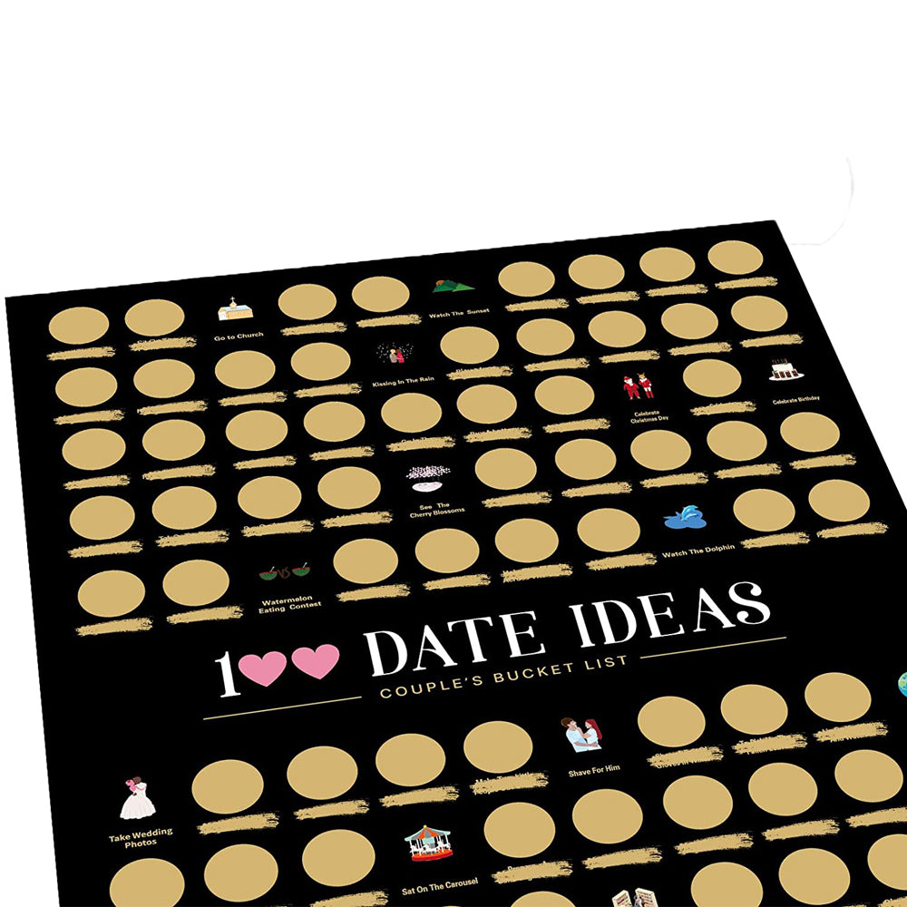 100 Dates Scratch off Bucket List Poster