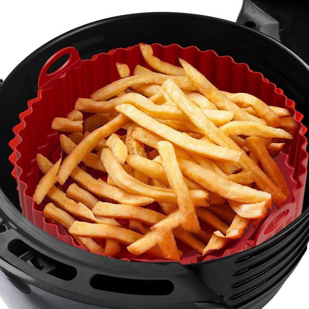 2Pcs Reusable Air Fryer Silicone Round Liners