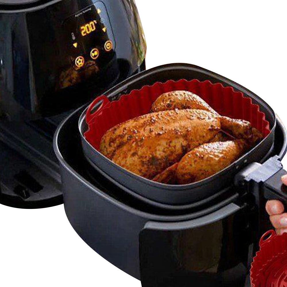 2Pcs Reusable Air Fryer Silicone Round Liners