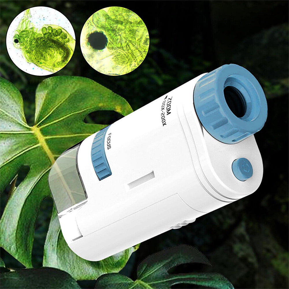 80X-200X Magnifying Mini Educational Microscope with Base Kids Science Toy Kit