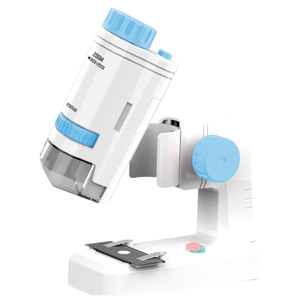80X-200X Magnifying Mini Educational Microscope with Base Kids Science Toy Kit