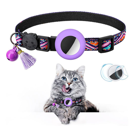 Pet Cat Collar Adjustable Cat Collar with Tracker Holder for Airtag Tracker