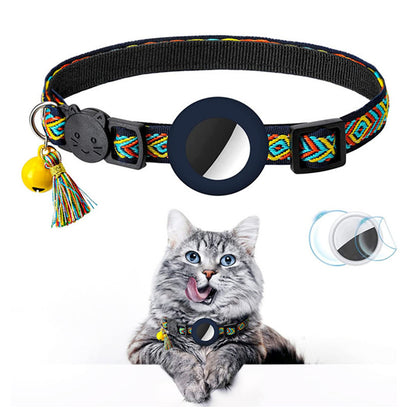 Pet Cat Collar Adjustable Cat Collar with Tracker Holder for Airtag Tracker