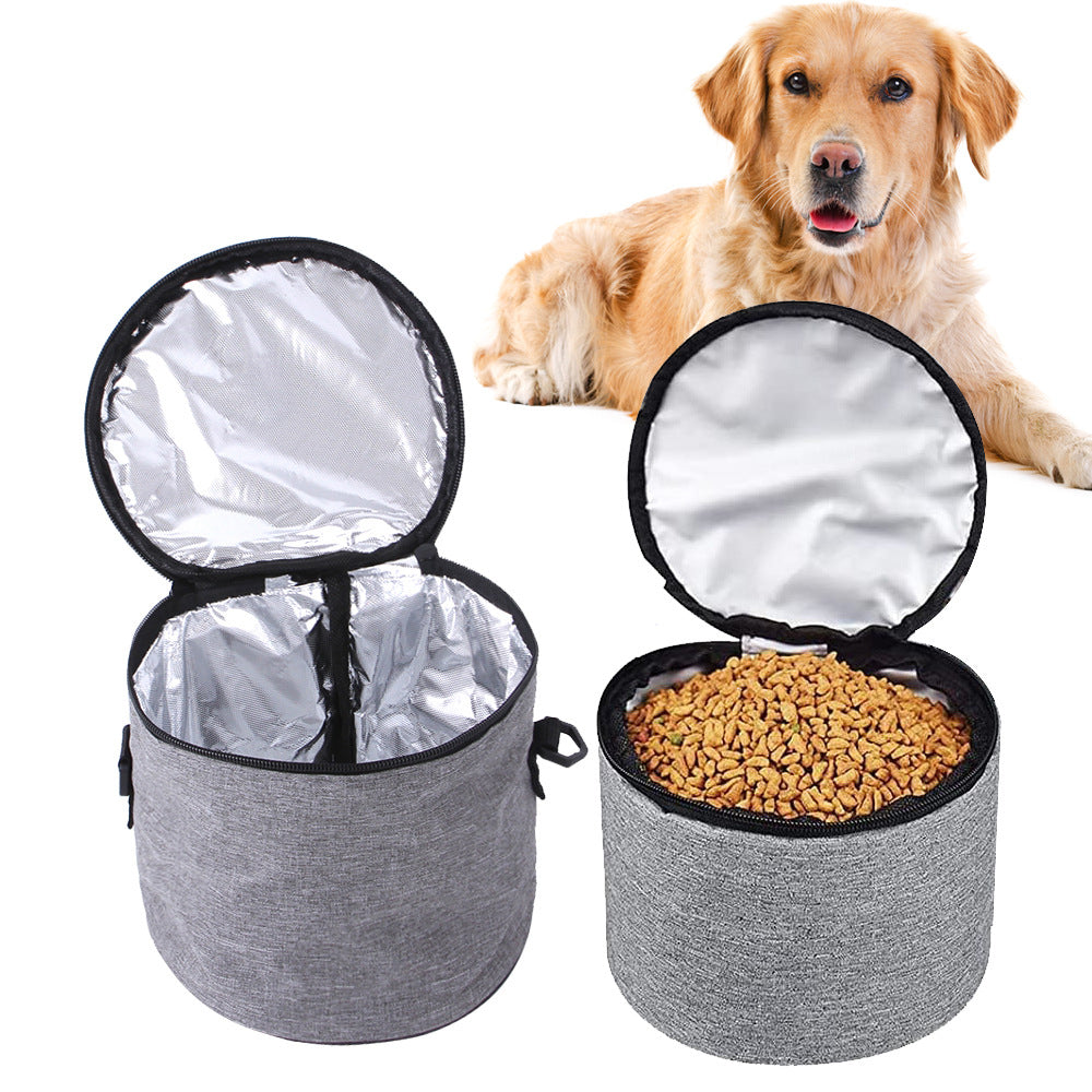 Set of 6Pcs Pet Travel Food Storage Bag with 2 Collapsible Bowls