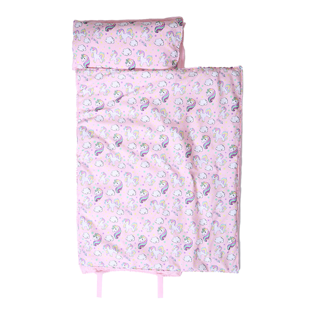 Kids Rolled Napping Mat with Pillow and Blanket