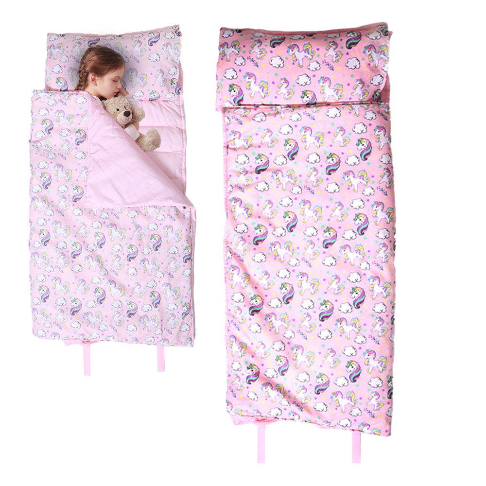 Kids Rolled Napping Mat with Pillow and Blanket