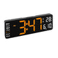 13 Inch LED Wall Mounted Digital Alarm Clock with Temperature Calendar Display