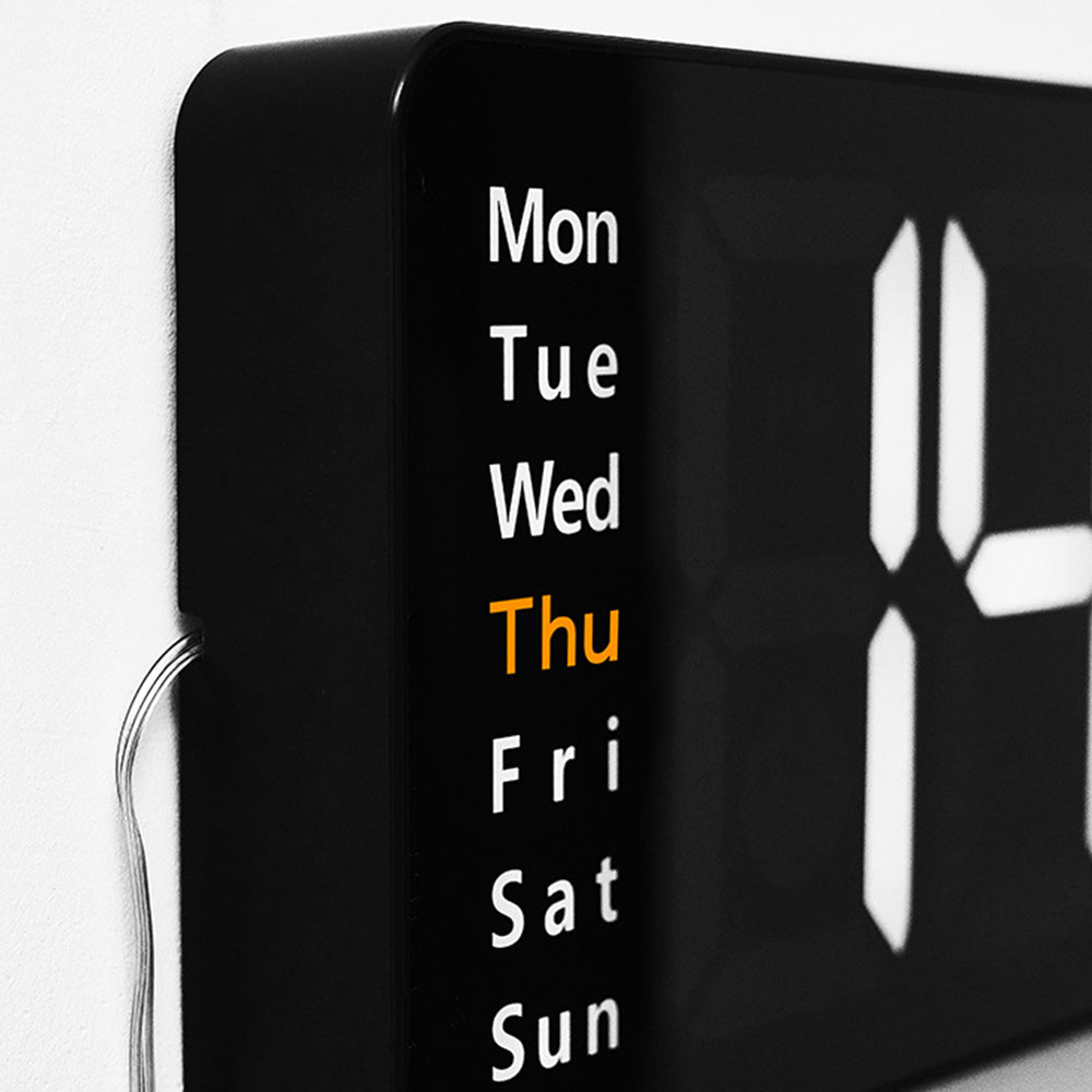 13 Inch LED Wall Mounted Digital Alarm Clock with Temperature Calendar Display