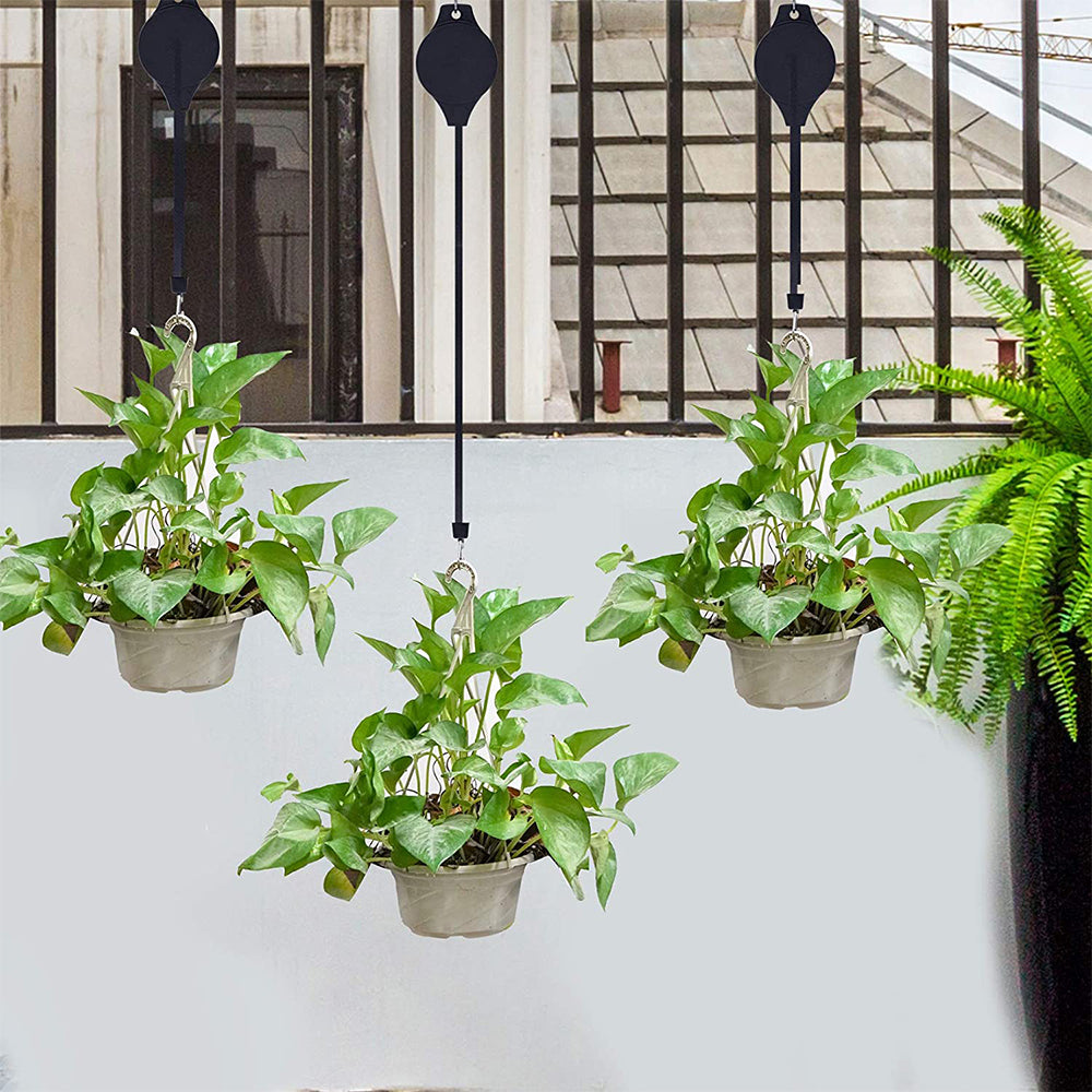 2Pcs Plant Hanger Flower Pulley Hook Hanging Retractable Garden Plant