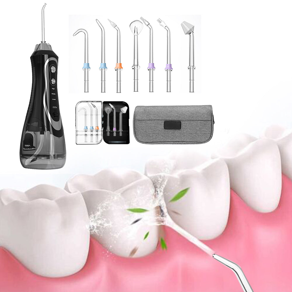 Cordless Electric Water Flosser Dental Teeth Cleaner with 7 Heads