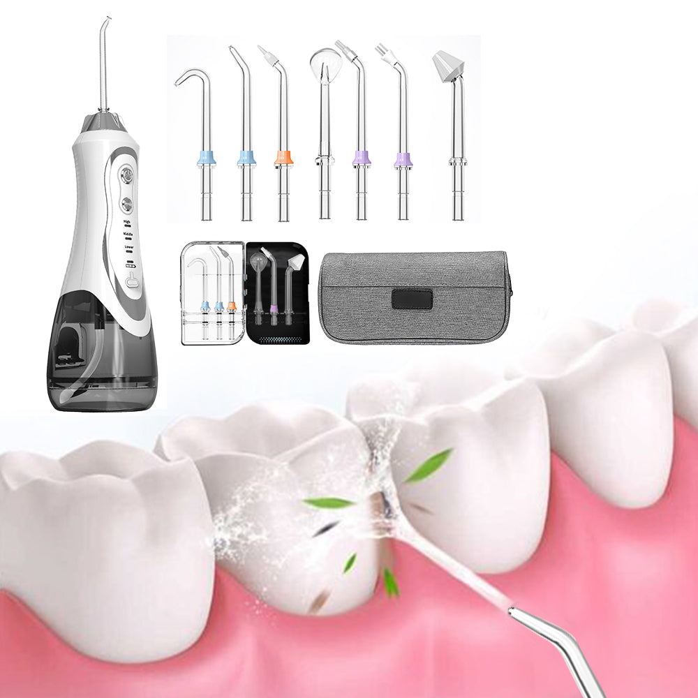 Cordless Electric Water Flosser Dental Teeth Cleaner with 7 Heads