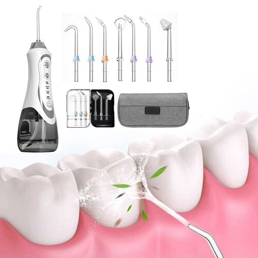 Cordless Electric Water Flosser Dental Teeth Cleaner with 7 Heads