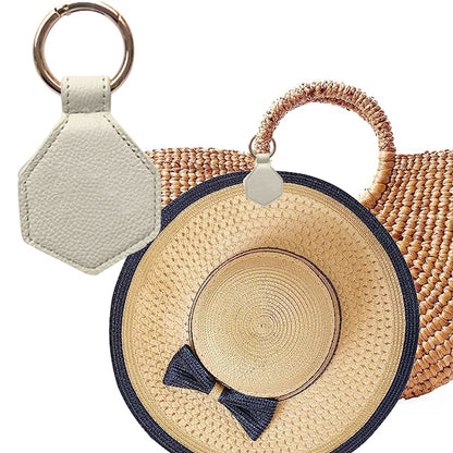 Adsorbable Iron Hat Clip for Travel PU Leather Hands Free Sunhat Clip on Bag Luggage Backpack Bag Accessory