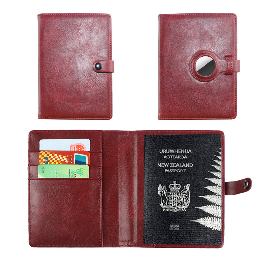 Passport Holder Travel Passport Wallet with Protective Case for AirTag