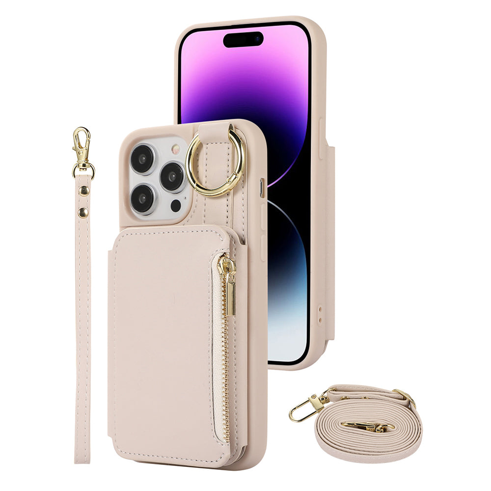 PU Leather Crossbody Phone Case Purse with RFID Blocking Card Holder for iPhone14 Pro