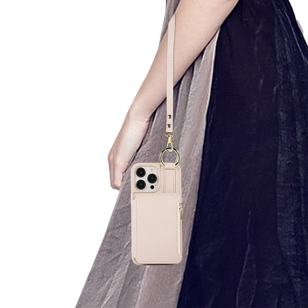PU Leather Crossbody Phone Case Purse with RFID Blocking Card Holder for iPhone14 Pro