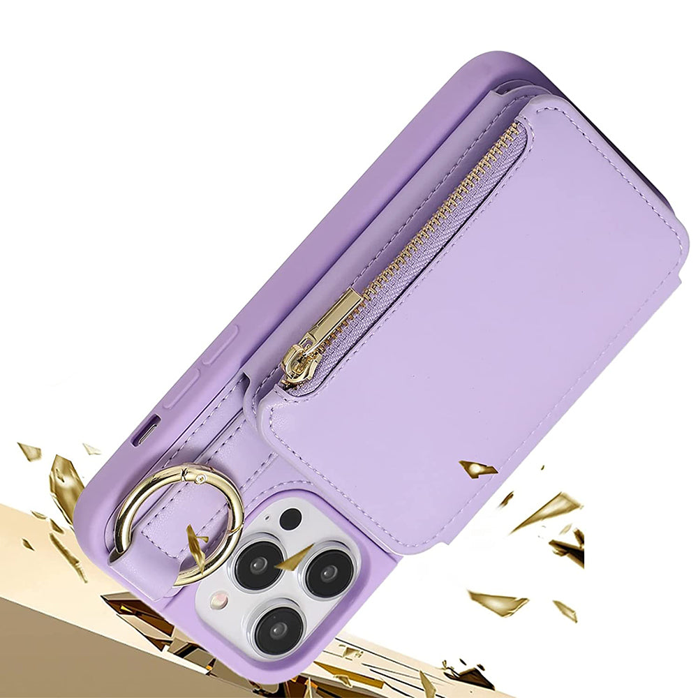 PU Leather Crossbody Phone Case Purse with RFID Blocking Card Holder for iPhone14 Pro