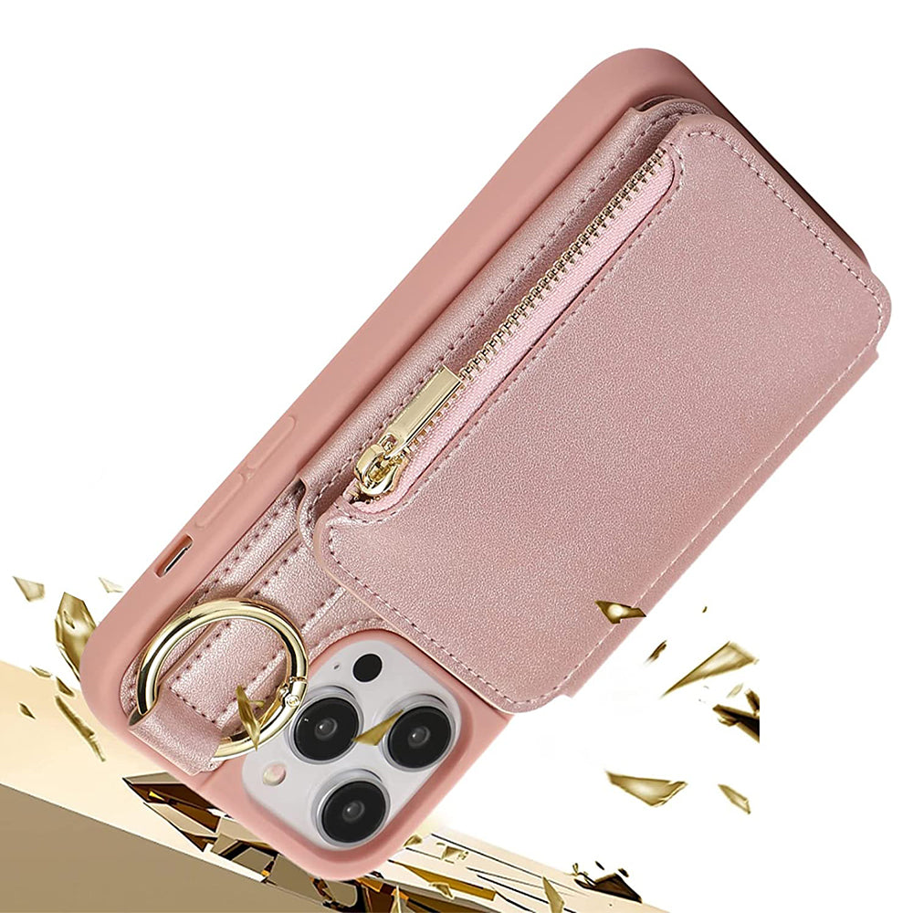 PU Leather Crossbody Phone Case Purse with RFID Blocking Card Holder for iPhone14 Pro