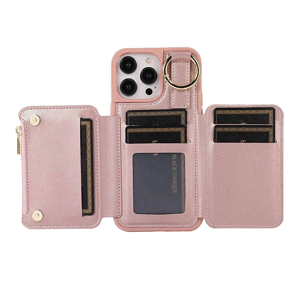 PU Leather Crossbody Phone Case Purse with RFID Blocking Card Holder for iPhone14 Pro