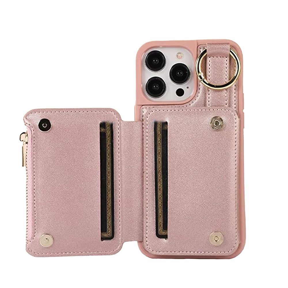 PU Leather Crossbody Phone Case Purse with RFID Blocking Card Holder for iPhone14 Pro