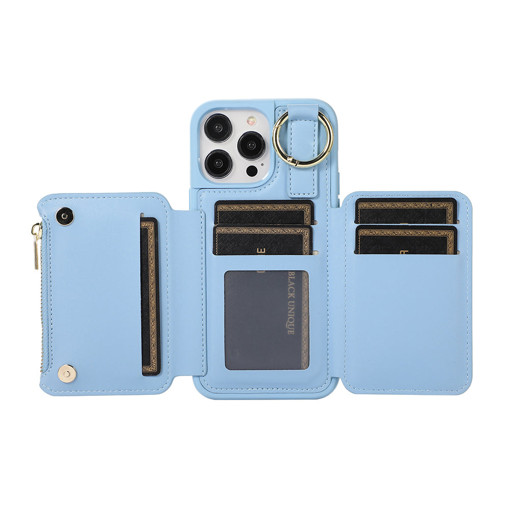 PU Leather Crossbody Phone Case Purse with RFID Blocking Card Holder for iPhone14 Pro