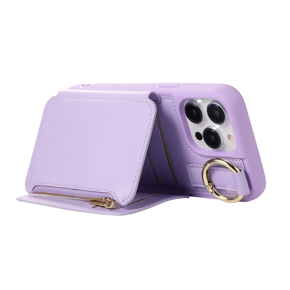 PU Leather Crossbody Phone Case Purse with RFID Blocking Card Holder for iPhone14 Pro