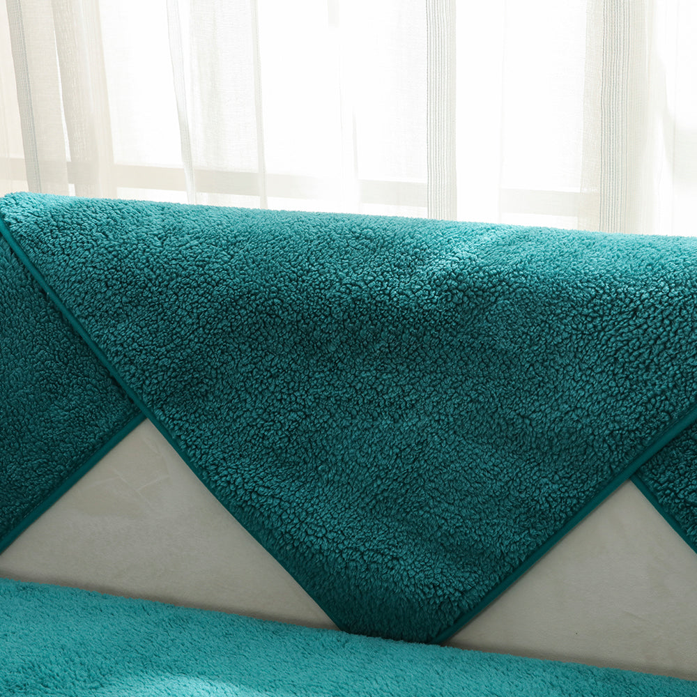 Plush Sofa Seat Cushion Cover